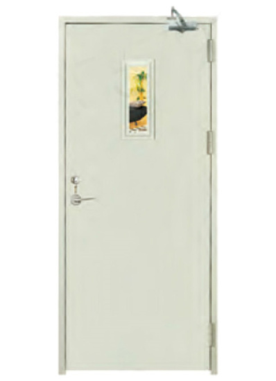 钢制单扇带视口防火门