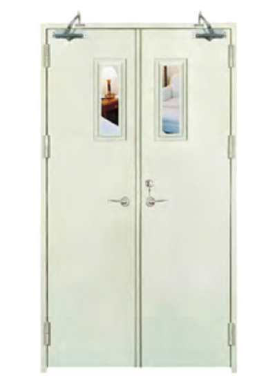 钢制双扇带视口防火门