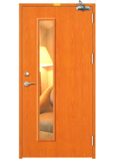 木质单扇带视口防火门 