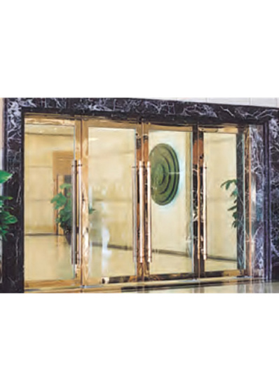 钛金四扇玻璃防火门 
